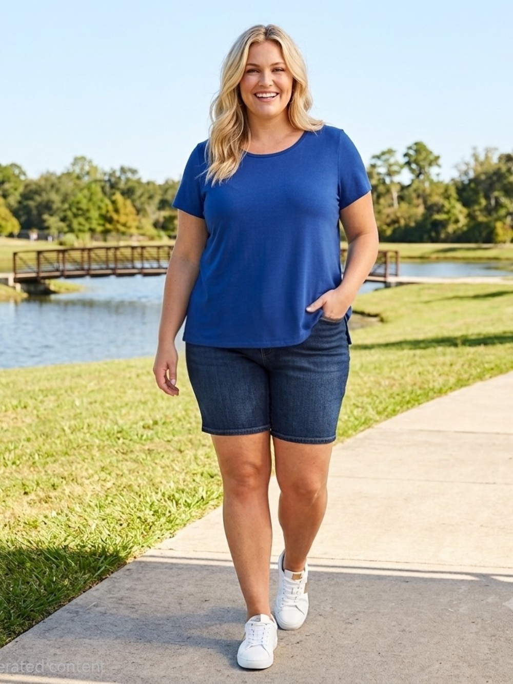 Lilly Pulitzer Etta Short Sleeve Tee In Royal Blue Size XXL